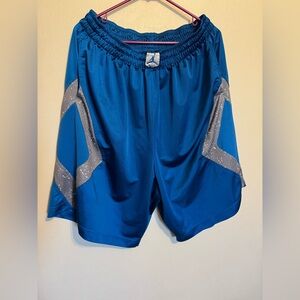 Men’s Air Jordan Jumpman Diamond Basketball Shorts In Blue And Navy Size 3XL